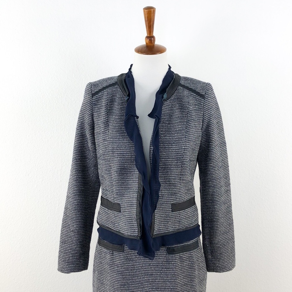 Etcetera Blue Tweed Like Skirt and Jacket Set - Picture 2 of 10